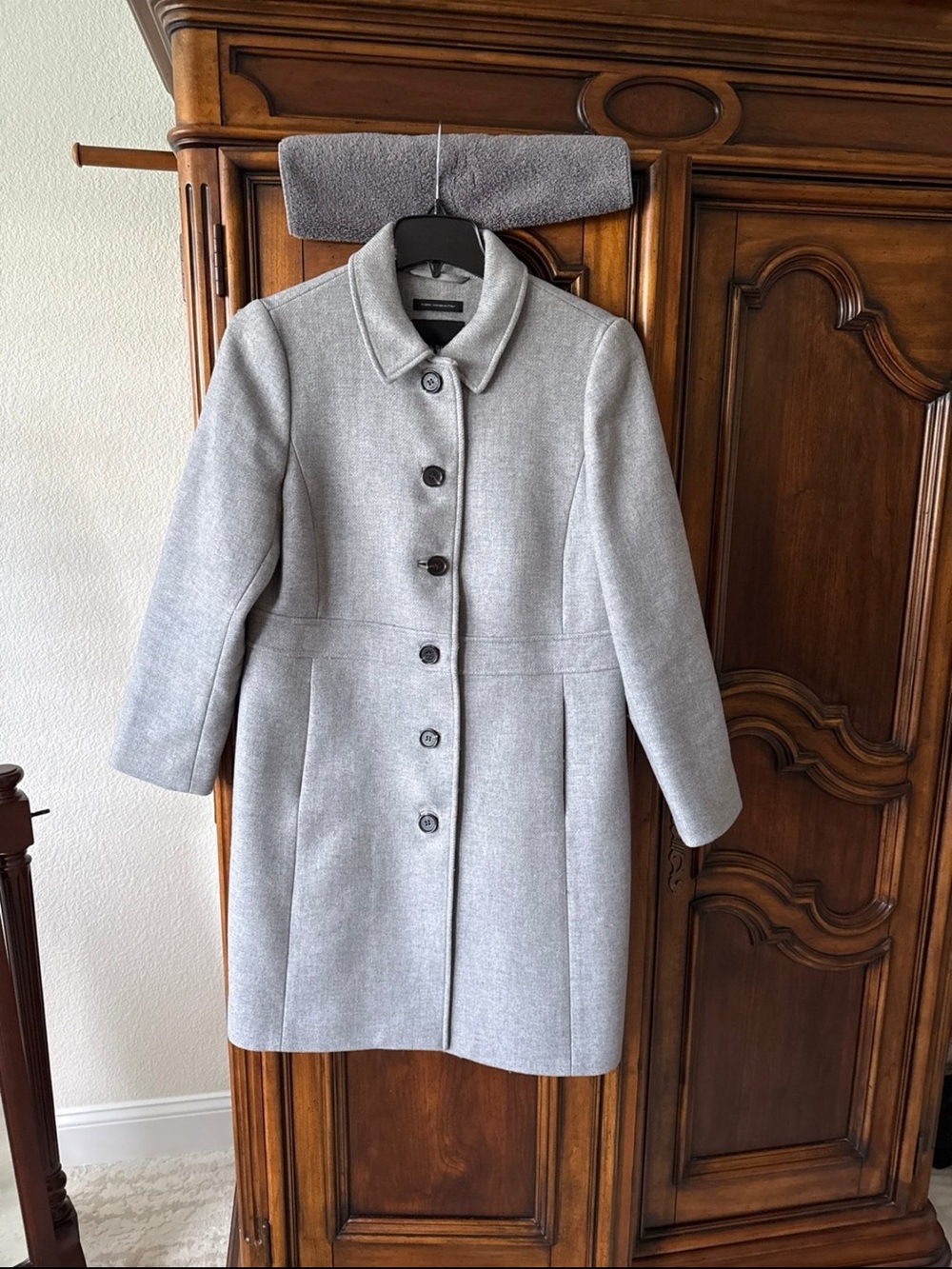 Talbots Italian Wool Blend Gray Tailored Coat Size 12
